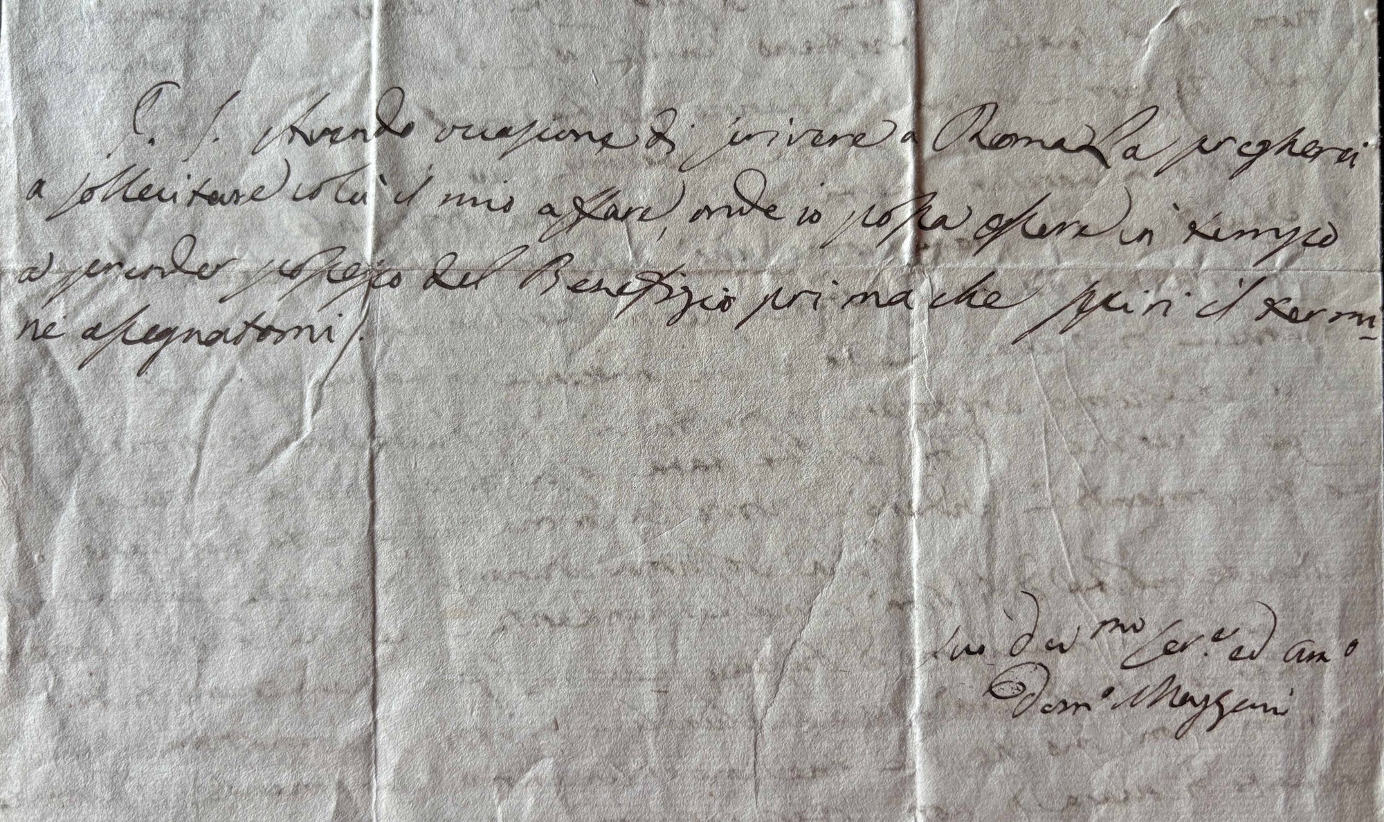Domenico Mazzoni sua lettera